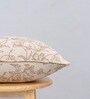 Beige Cotton Floral 24x24 inches Cushion Cover
