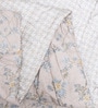 Beige Cotton Floral 350 GSM Double Bed Reversible Quilted Comforter