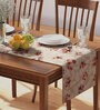 Poinciana (70x13) Beige & Red Cotton Table Runner