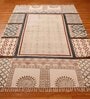 Beige Cotton Geometric 4 x 6 Hand Woven Dhurrie