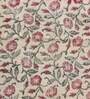 Beige Cotton Floral 4x6 Hand Woven Dhurrie