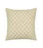 Beige Geometric Cotton 16 x 16 Inches Cushion Cover