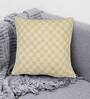 Beige Geometric Cotton 16 x 16 Inches Cushion Cover