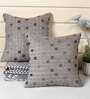 Beige Geometric Cotton 16 x 16 Inches Cushion Covers (Set of 2)