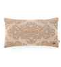 Beige Cotton Linen Damask-Embroidery 12X20 Inches Knitted Cushion Cover