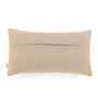 Beige Cotton Linen Damask-Embroidery 12X20 Inches Knitted Cushion Cover