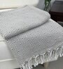Beige Geometric Cotton 50x75 Inches Sofa Throw