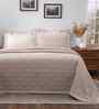 Beige Cotton Polyester Solid 100 GSM Single Bed Quilt