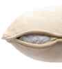 Beige Cotton Polyester Solid 12x12 inches Square Cushion Cover
