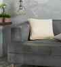 Beige Cotton Polyester Solid 12x12 inches Square Cushion Cover