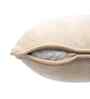 Beige Cotton Polyester Solid 16x16 inches Square Cushion Cover