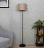 Beige Cotton Shade Club Floor Lamp Iron Base