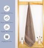 Beige Cotton Solid  500 GSM Bath Towel (1Pc)