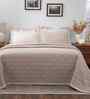 Beige Cotton Solid 100 GSM Double Bed Quilt