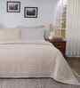 Beige Cotton Solid 110 GSM Double Bed Quilt