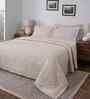 Beige Cotton Solid 110 GSM Single Bed Quilt