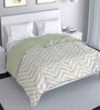 Beige Cotton Geometrical 120 GSM Reversible Double Bed Dohar