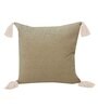 Beige Traditional Cotton 14 x 14 Inches Cushion Cover