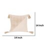 Beige Traditional Cotton 14 x 14 Inches Cushion Cover