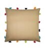 Beige Cotton Solid 14x14 inches Cushion Covers (1Pc)