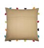 Beige Cotton Solid 14x14 inches Cushion Covers (1Pc)