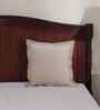 Beige Cotton Solid 16x16 inches Square Cushion Cover