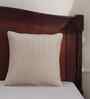 Beige Cotton Solid 18x18 inches Square Cushion Cover