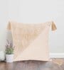 Beige Traditional Ethnic Cotton 20 x 20 Inches Cushion Cover