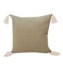 Beige Traditional Ethnic Cotton 20 x 20 Inches Cushion Cover