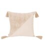Beige Traditional Ethnic Cotton 20 x 20 Inches Cushion Cover