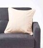 Beige Cotton Solid 24x24 Inches Cushion Cover