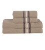 Beige Cotton Solid 380 GSM Bath Towels (Set of 4)