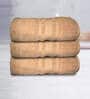 Beige Cotton Solid 500 GSM Bath Towels (Set of 3)