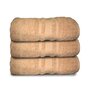 Beige Cotton Solid 500 GSM Bath Towels (Set of 3)
