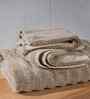 Beige Cotton Solid 550 GSM Bath & Hand Towel Set (3Pc)
