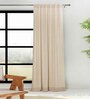 Beige Cotton Solid 7ft Blackout Rod Pocket Door Curtain (1 Pc)