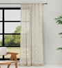 Beige Cotton Solid 7ft Semisheer Rod Pocket Door Curtain (1 Pc)