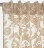 Beige Cotton Solid 9ft Semisheer Rod Pocket Door Curtain (1 Pc)