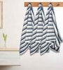 Beige Cotton Striped 220 GSM Bath Towels 3 Pc