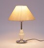 Bendigo Beige Fabric Shade Night Lamp With Steel Base