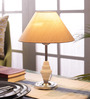 Bendigo Beige Fabric Shade Night Lamp With Steel Base