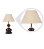 Crisanto Beige Fabric Shade Night Lamp With Metal Base