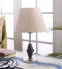 Ladder Beige Fabric Shade Night Lamp With Steel Base