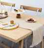 Beige Cotton Textured Table Runner