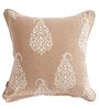 Beige Traditional Cotton 18 x 18 Inches Cushion Covers (Set of 2)