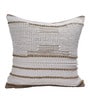 Beige Woven Cotton 18 x 18 Inches Cushion Covers (Set of 2)
