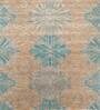 Beige Distressed Wool & Bamboo Slik 8 ft x 10 ft Hand Knotted Carpet