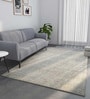 Beige Distressed Wool 8 ft x 10 ft Hand Knotted Carpet