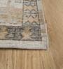 Beige Distressed Wool 8 ft x 10 ft Hand Knotted Carpet