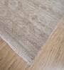 Beige Distressed Wool 8 ft x 10 ft Hand Knotted Carpet